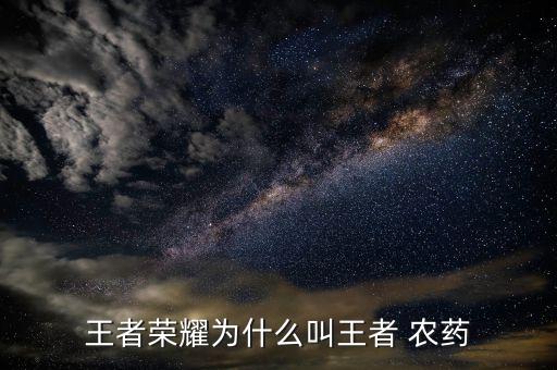 王者榮耀為什么叫王者 農藥