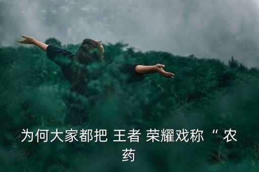 為何大家都把 王者 榮耀戲稱“ 農(nóng)藥