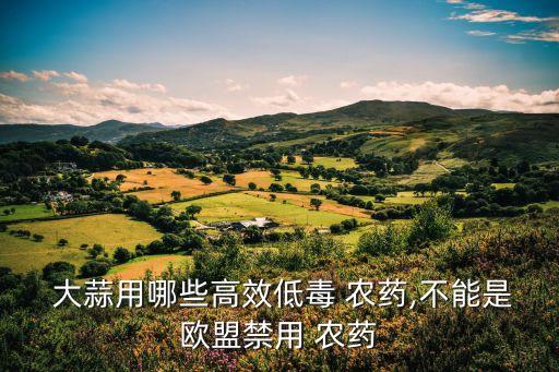  大蒜用哪些高效低毒 農藥,不能是歐盟禁用 農藥
