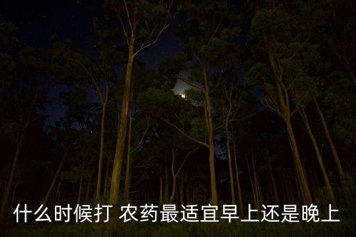 什么時候打 農藥最適宜早上還是晚上