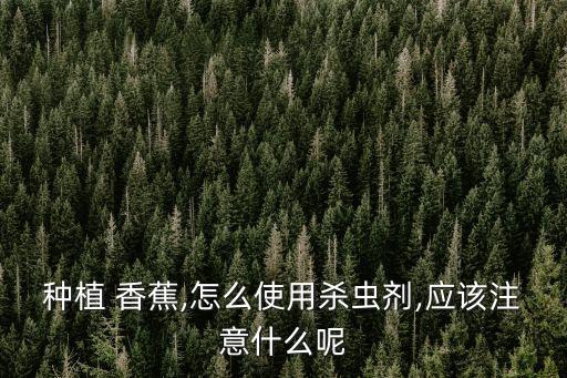 種植 香蕉,怎么使用殺蟲劑,應該注意什么呢