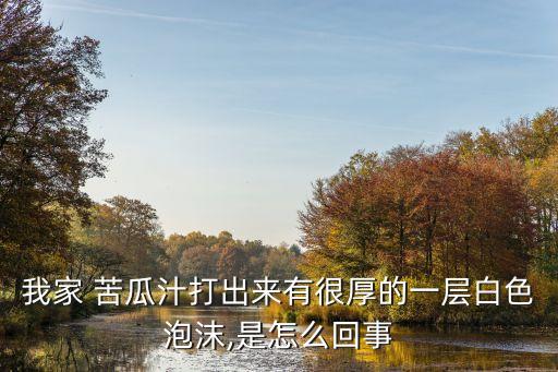 為什么苦瓜汁都是泡沫,苦瓜汁為什么有農藥味