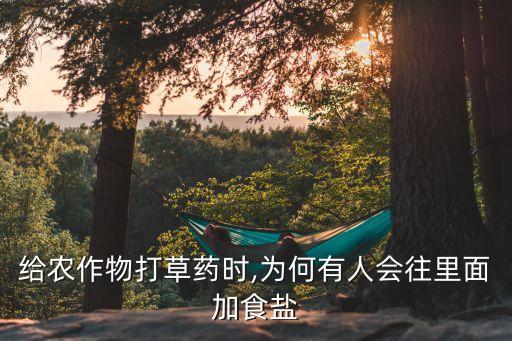 給農作物打草藥時,為何有人會往里面加食鹽