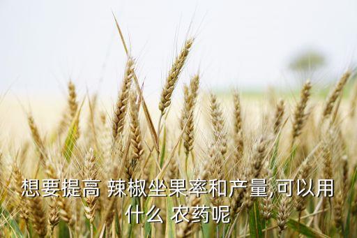 想要提高 辣椒坐果率和產量,可以用什么 農藥呢