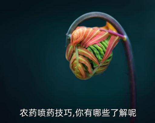  農藥噴藥技巧,你有哪些了解呢