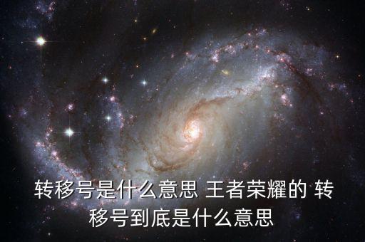  轉移號是什么意思 王者榮耀的 轉移號到底是什么意思