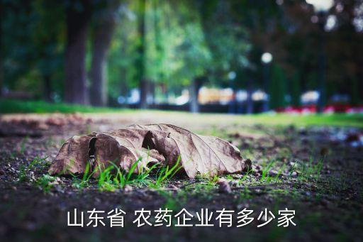 山東省 農(nóng)藥企業(yè)有多少家