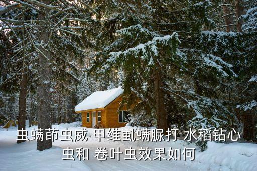 ,水稻卷葉蟲要打什么農藥