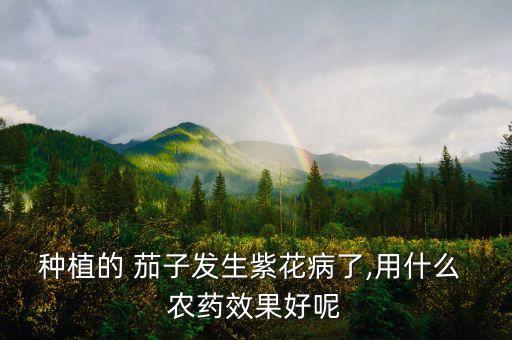 種植的 茄子發(fā)生紫花病了,用什么 農(nóng)藥效果好呢