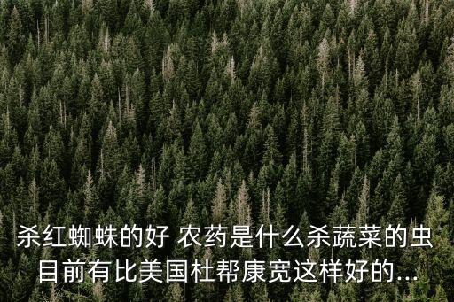 殺紅蜘蛛的好 農(nóng)藥是什么殺蔬菜的蟲目前有比美國杜幫康寬這樣好的...