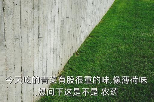 今天吃的青菜有股很重的味,像薄荷味,想問下這是不是 農(nóng)藥