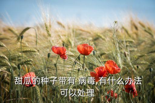  甜瓜的種子帶有 病毒,有什么辦法可以處理