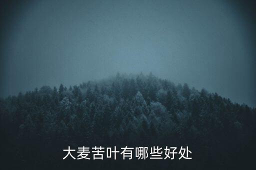 大麥苦葉有哪些好處