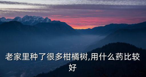 老家里種了很多柑橘樹(shù),用什么藥比較好