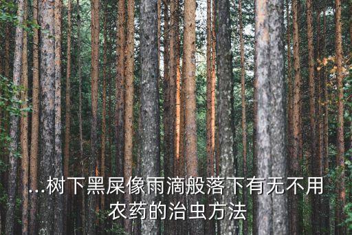 ...樹下黑屎像雨滴般落下有無不用 農藥的治蟲方法