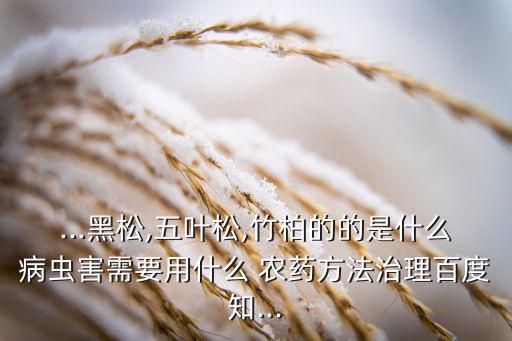 ...黑松,五葉松,竹柏的的是什么病蟲害需要用什么 農(nóng)藥方法治理百度知...