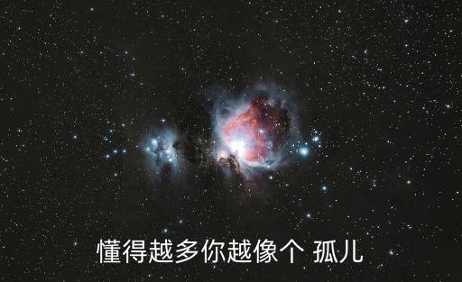 懂得越多你越像個 孤兒