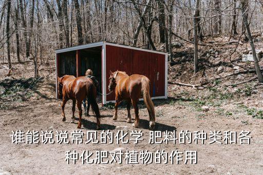 誰能說說常見的化學 肥料的種類和各種化肥對植物的作用