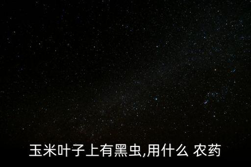 玉米葉子上有黑蟲,用什么 農藥