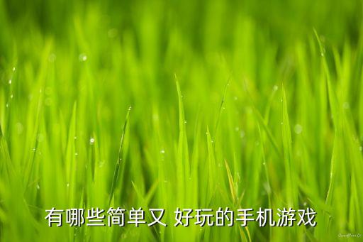 有哪些簡單又 好玩的手機游戲