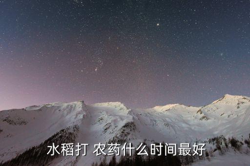  水稻打 農(nóng)藥什么時(shí)間最好
