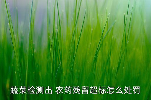 蔬菜檢測出 農(nóng)藥殘留超標(biāo)怎么處罰