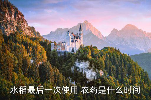 水稻最后一次使用 農藥是什么時間
