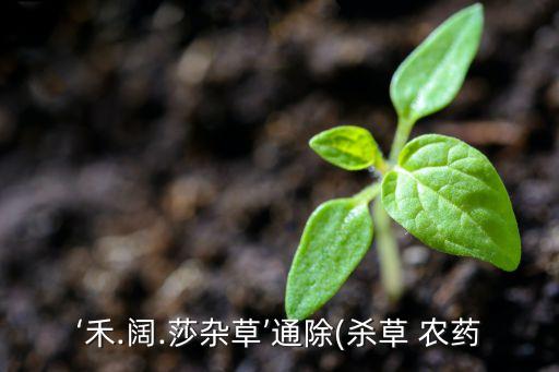 ‘禾.闊.莎雜草’通除(殺草 農藥