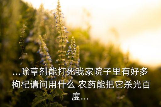 ...除草劑能打死我家院子里有好多 枸杞請問用什么 農藥能把它殺光百度...