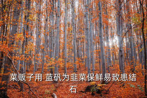 ?菜販子用 藍礬為韭菜保鮮易致患結石