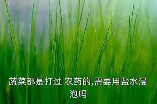 蔬菜都是打過 農藥的,需要用鹽水浸泡嗎