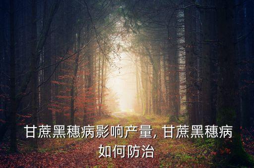  甘蔗黑穗病影響產量, 甘蔗黑穗病如何防治