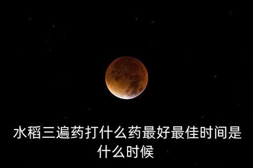 水稻出串時打什么農藥