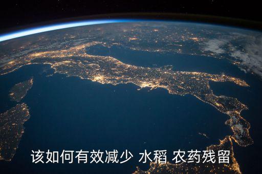 該如何有效減少 水稻 農(nóng)藥殘留
