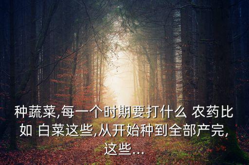 種蔬菜,每一個時期要打什么 農(nóng)藥比如 白菜這些,從開始種到全部產(chǎn)完,這些...