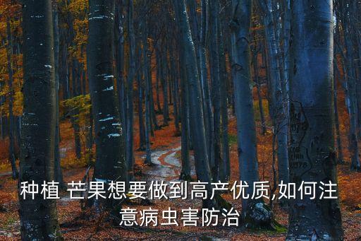 種植 芒果想要做到高產(chǎn)優(yōu)質(zhì),如何注意病蟲害防治