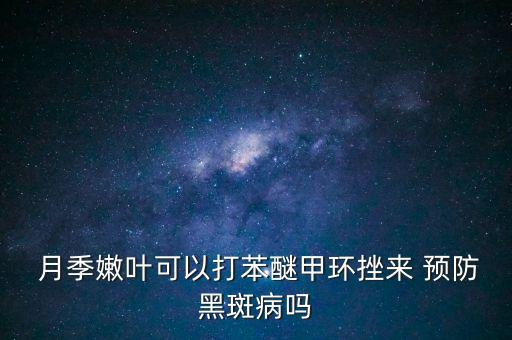  月季嫩葉可以打苯醚甲環挫來 預防黑斑病嗎