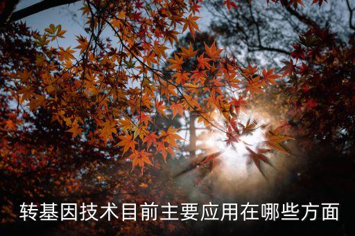  轉基因技術目前主要應用在哪些方面