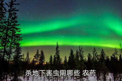 殺地下害蟲用哪些 農藥