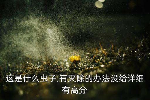 這是什么蟲子,有滅除的辦法沒給詳細有高分