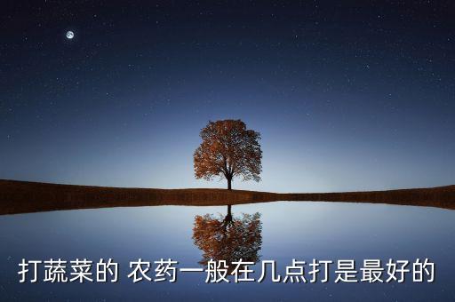 打蔬菜的 農藥一般在幾點打是最好的