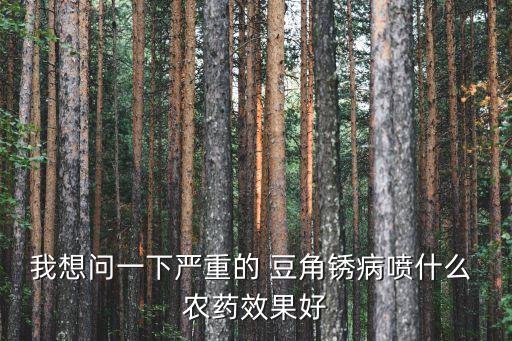 我想問一下嚴重的 豆角銹病噴什么 農藥效果好