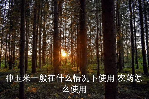種玉米一般在什么情況下使用 農藥怎么使用