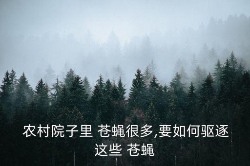  農村院子里 蒼蠅很多,要如何驅逐這些 蒼蠅