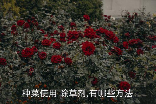 種菜使用 除草劑,有哪些方法