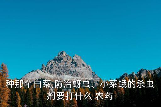 大白菜可以用什么農藥殺菌