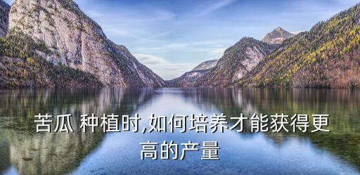 苦瓜 種植時,如何培養才能獲得更高的產量