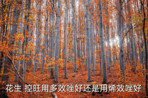 花生 控旺用多效唑好還是用烯效唑好