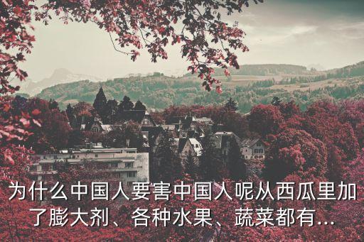 為什么中國(guó)人要害中國(guó)人呢從西瓜里加了膨大劑、各種水果、蔬菜都有...