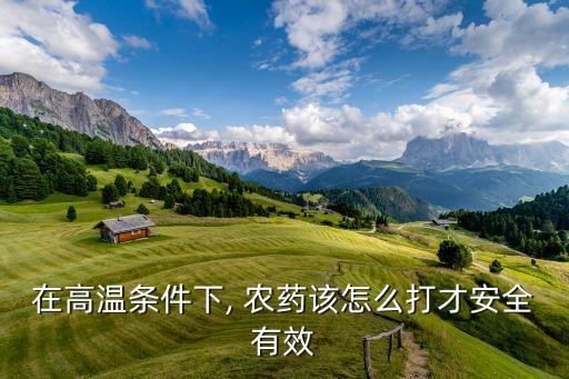 在高溫條件下, 農藥該怎么打才安全有效